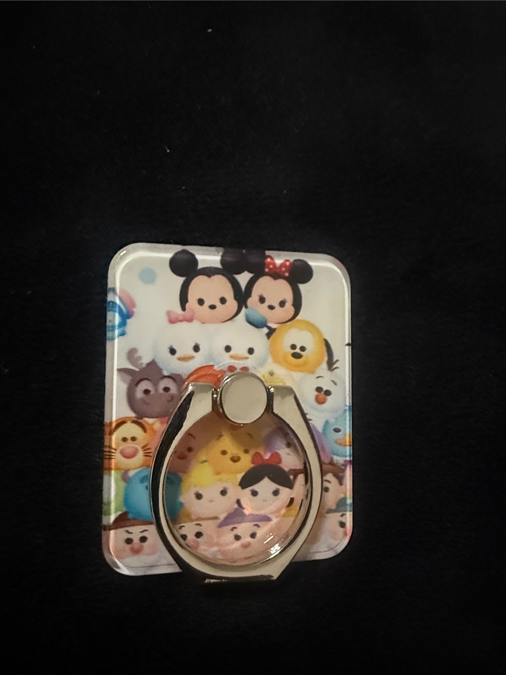 Cute Cartoon Character Phone Ring Holder – White
